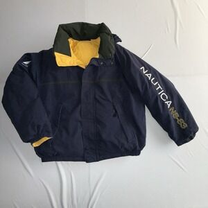 Vintage Nautica Jacket Mens Large Reversible Duck Down Puffer Coat Outdoor